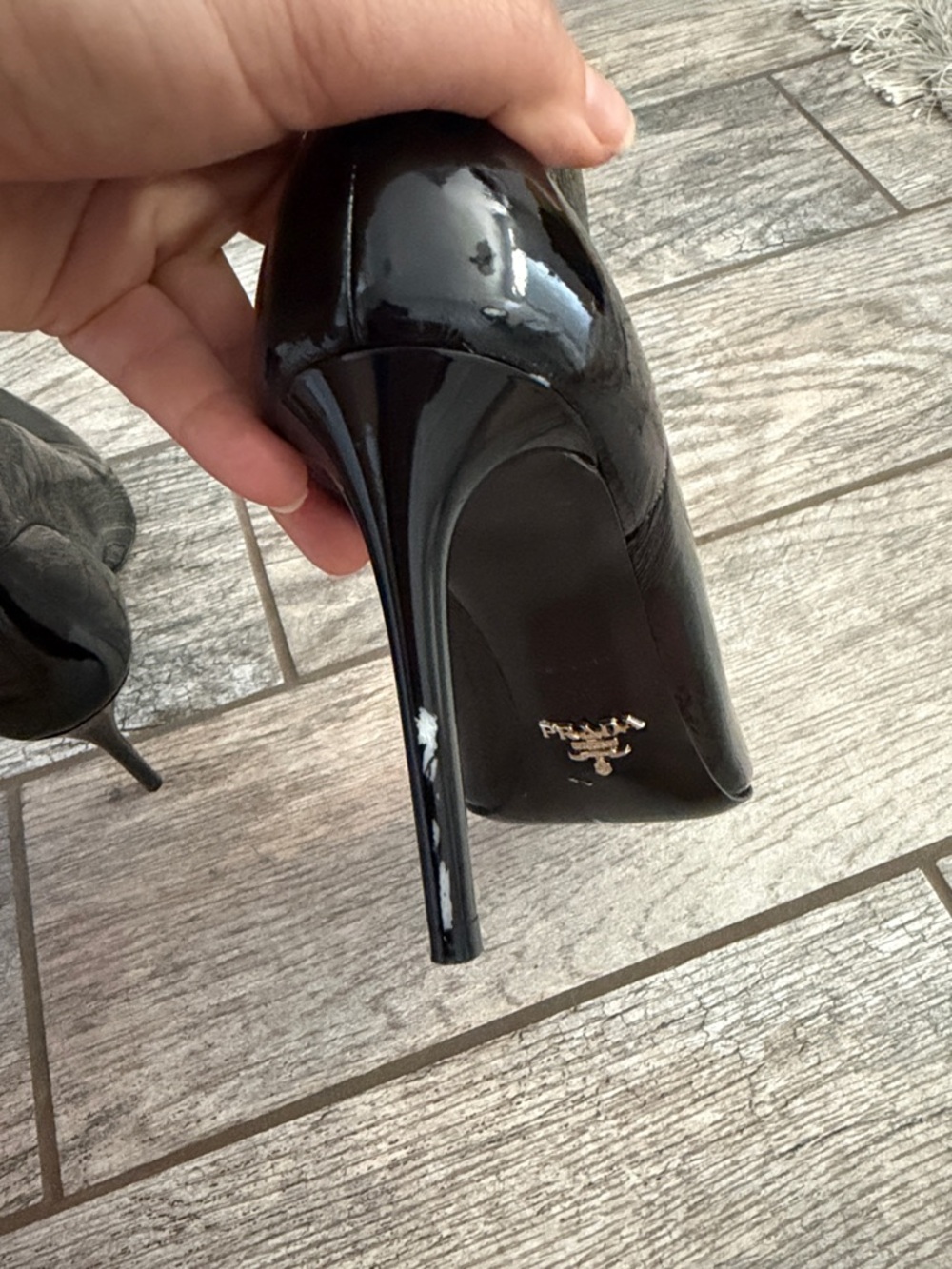 Prada Patent Leather Effect Ankle Boots - Picture 4 of 7